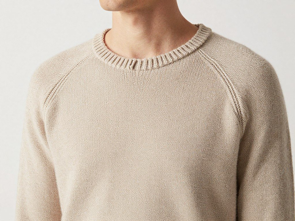 Detailed view of Yngrid Cardigan neck and shoulder construction showing raglan shaping