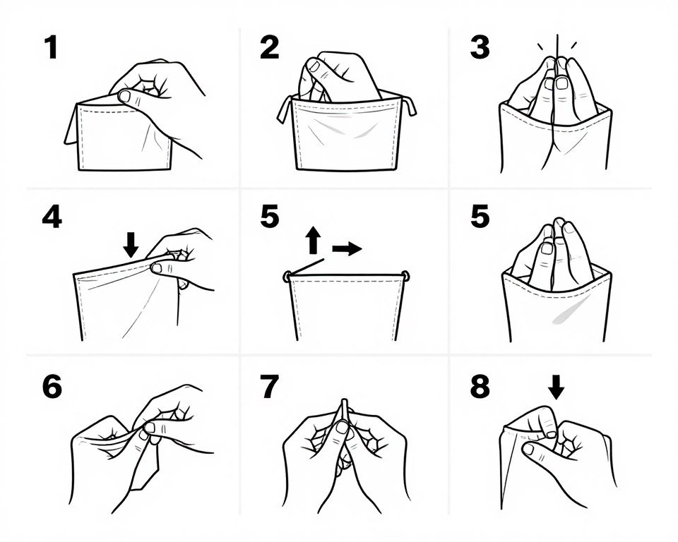 Diagram showing the squash fold process