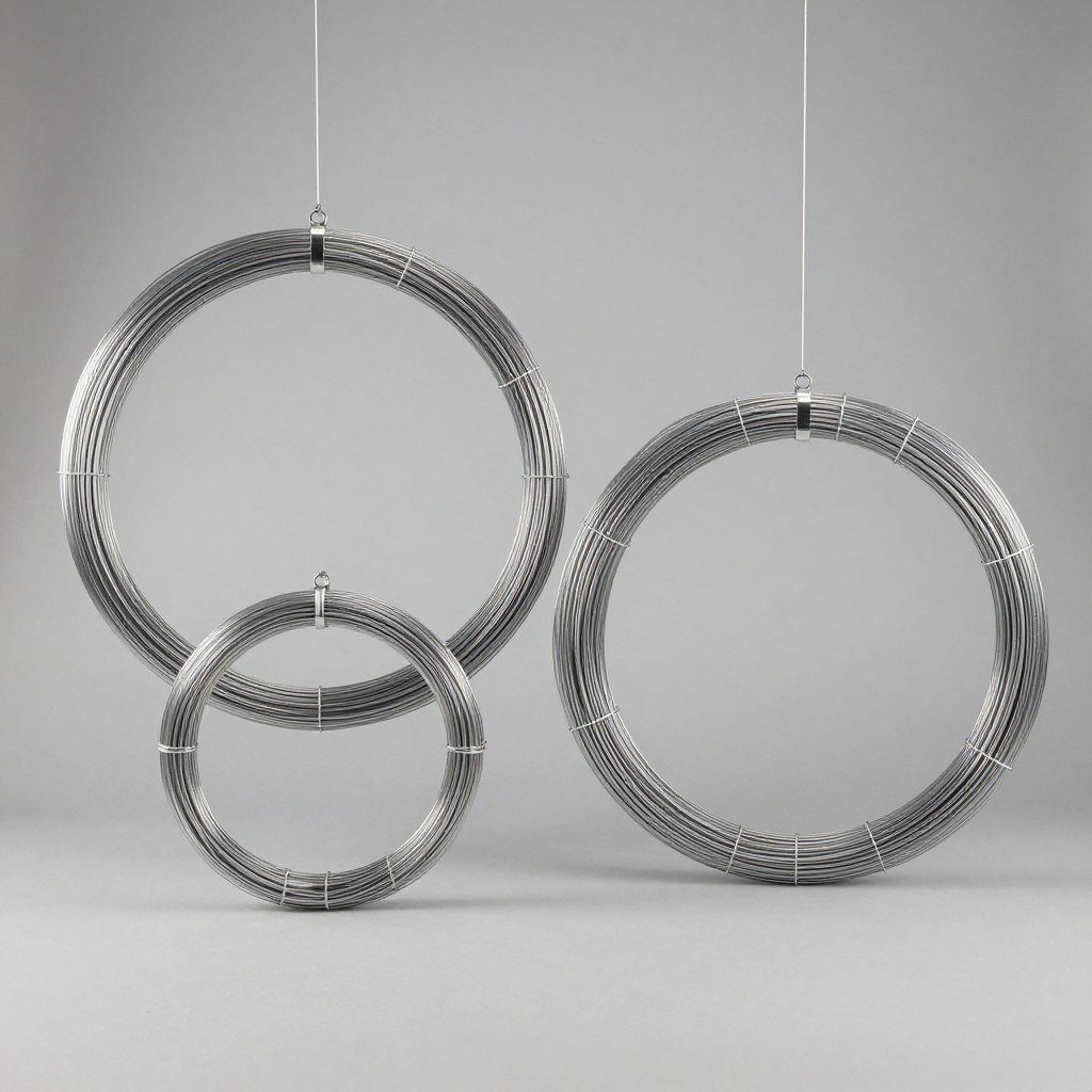 Different sizes of wire wreath forms displayed side by side
