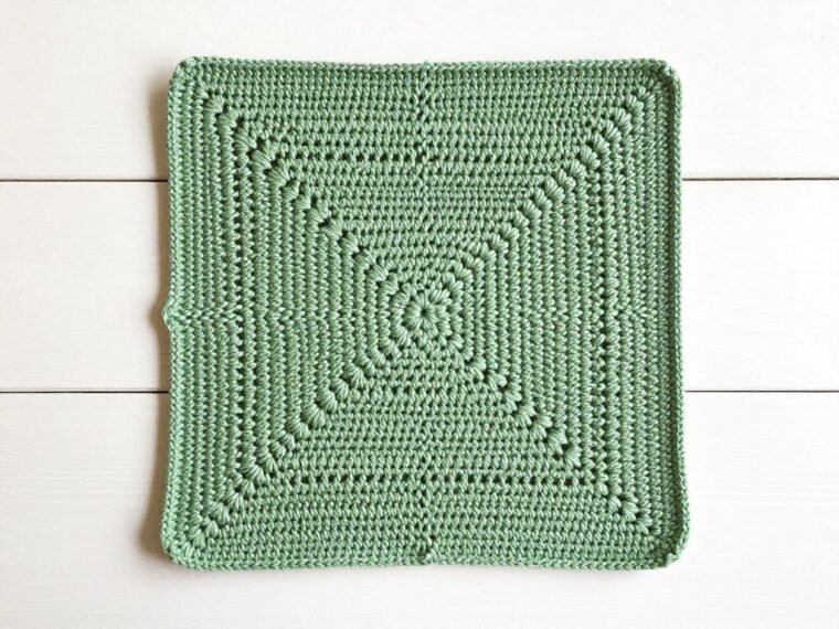 Easy Crochet Solid Granny Square Pattern finished square