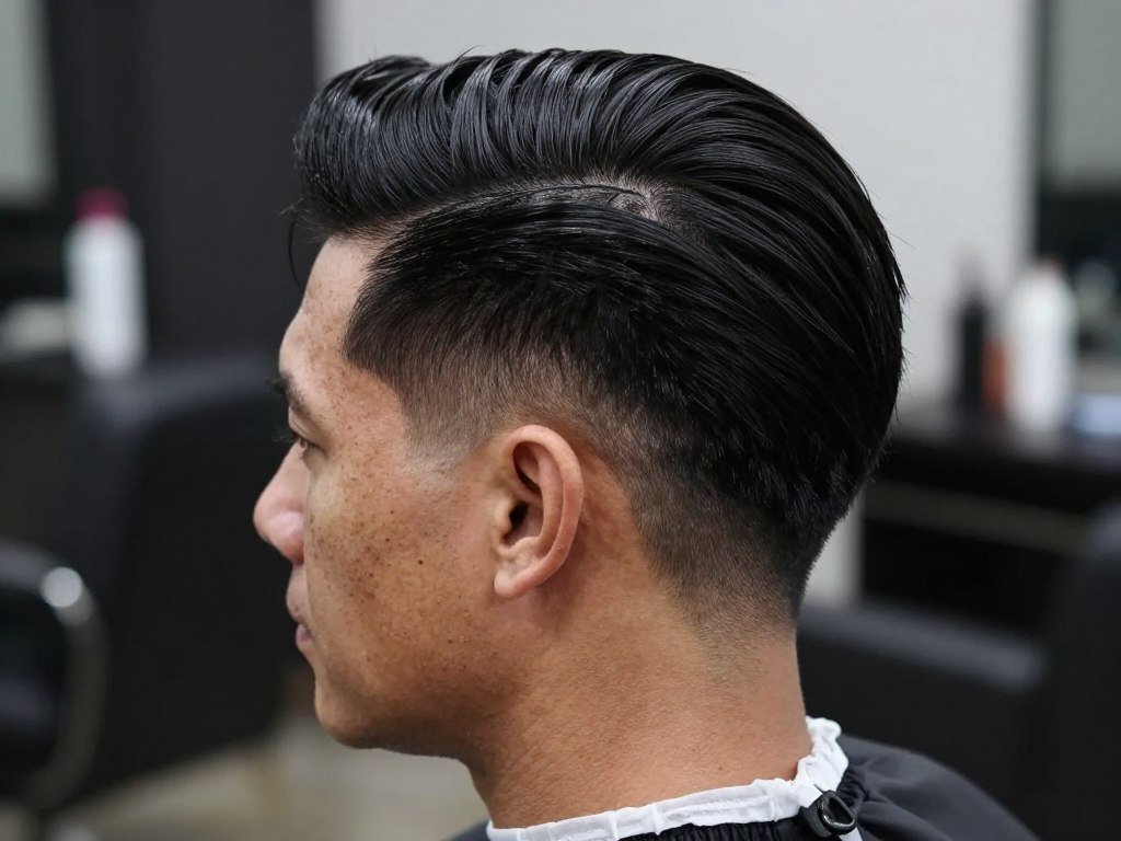Faux hawk detail showing center volume and sleek sides