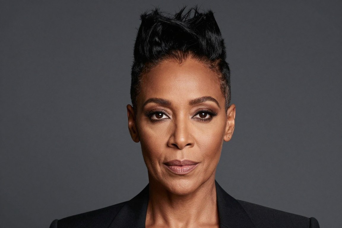 Faux hawk updo showing edgy elegance for older Black women