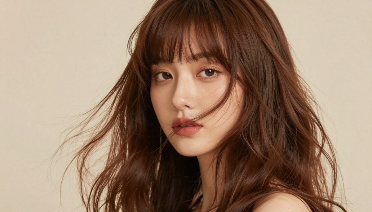 Fine hair with soft blunt bangs and loose waves