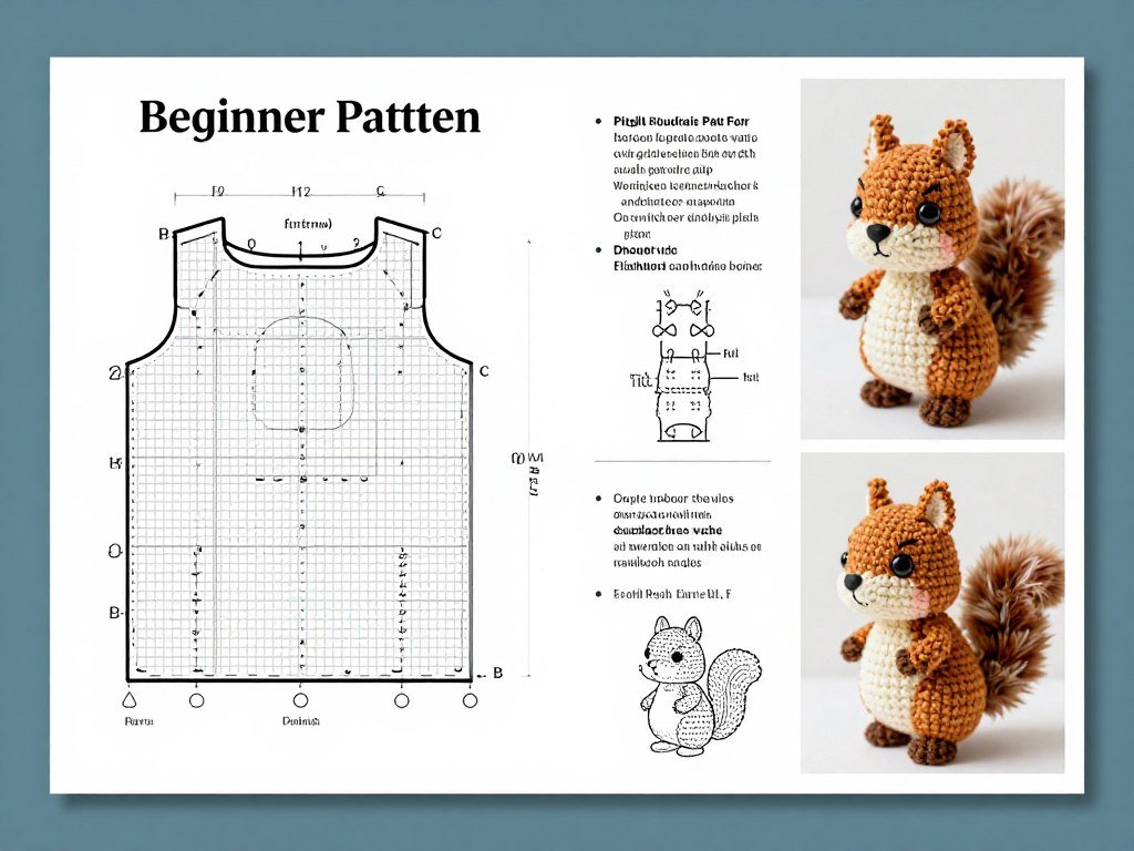Free downloadable beginner crochet squirrel pattern PDF