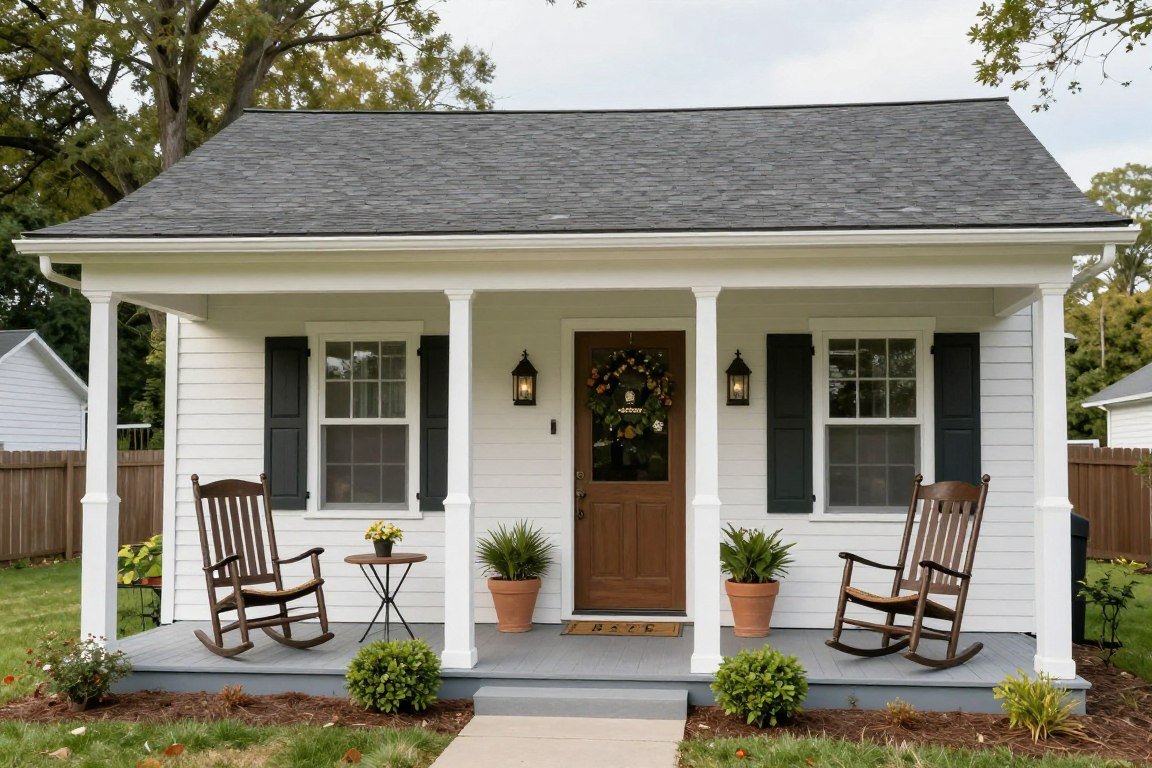Front porch on shed house