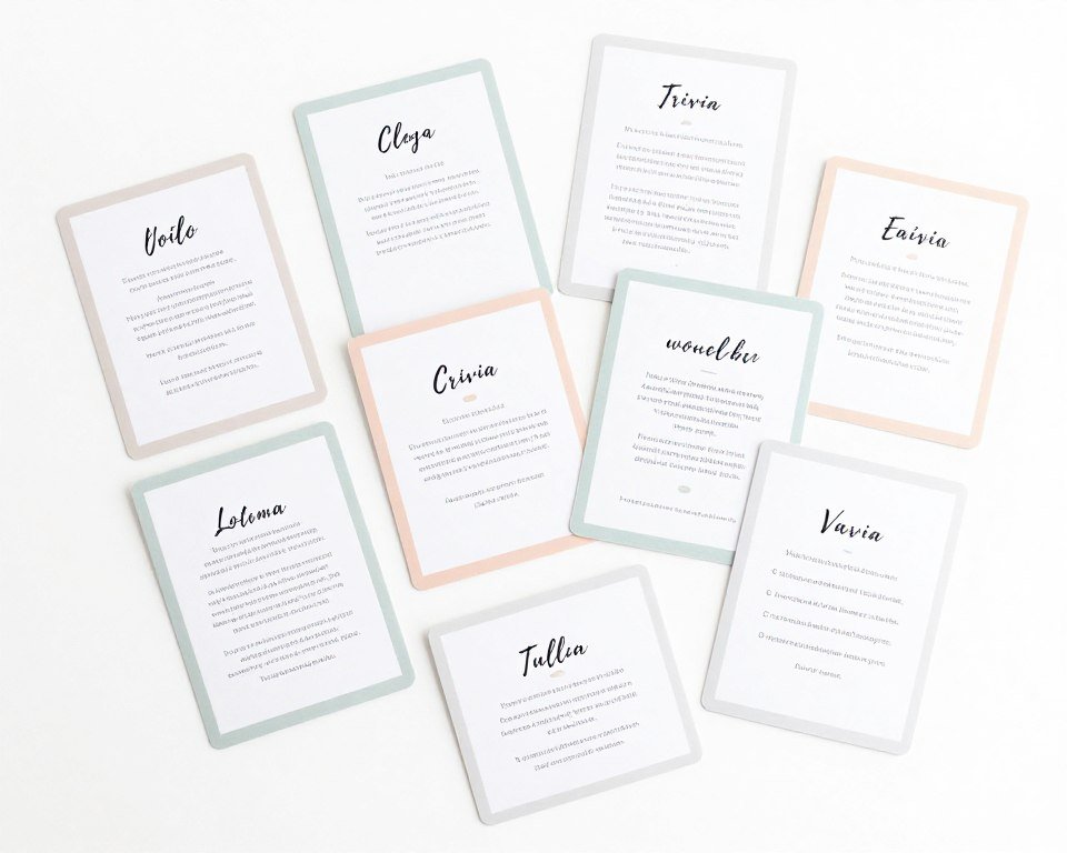 Game cards with couple facts and wedding trivia questions