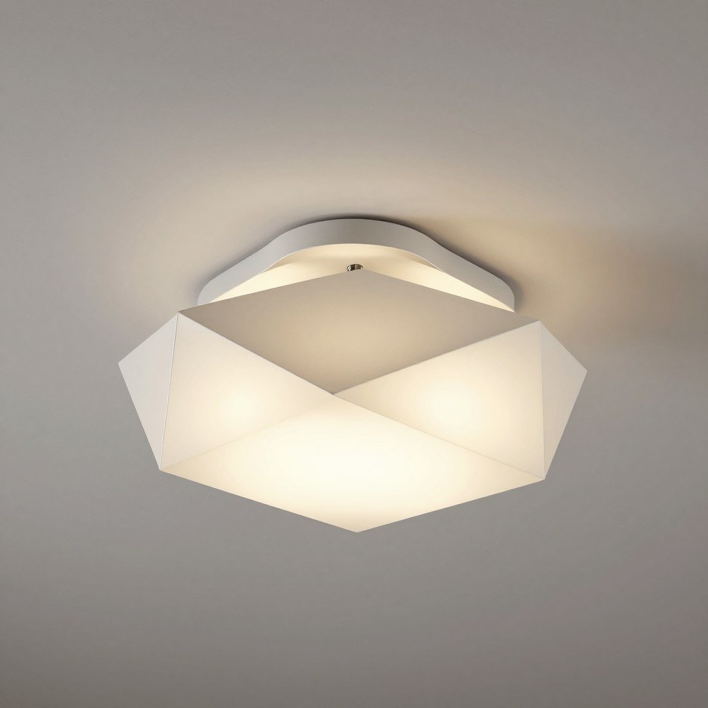 Geometric origami inspired flush mount ceiling light