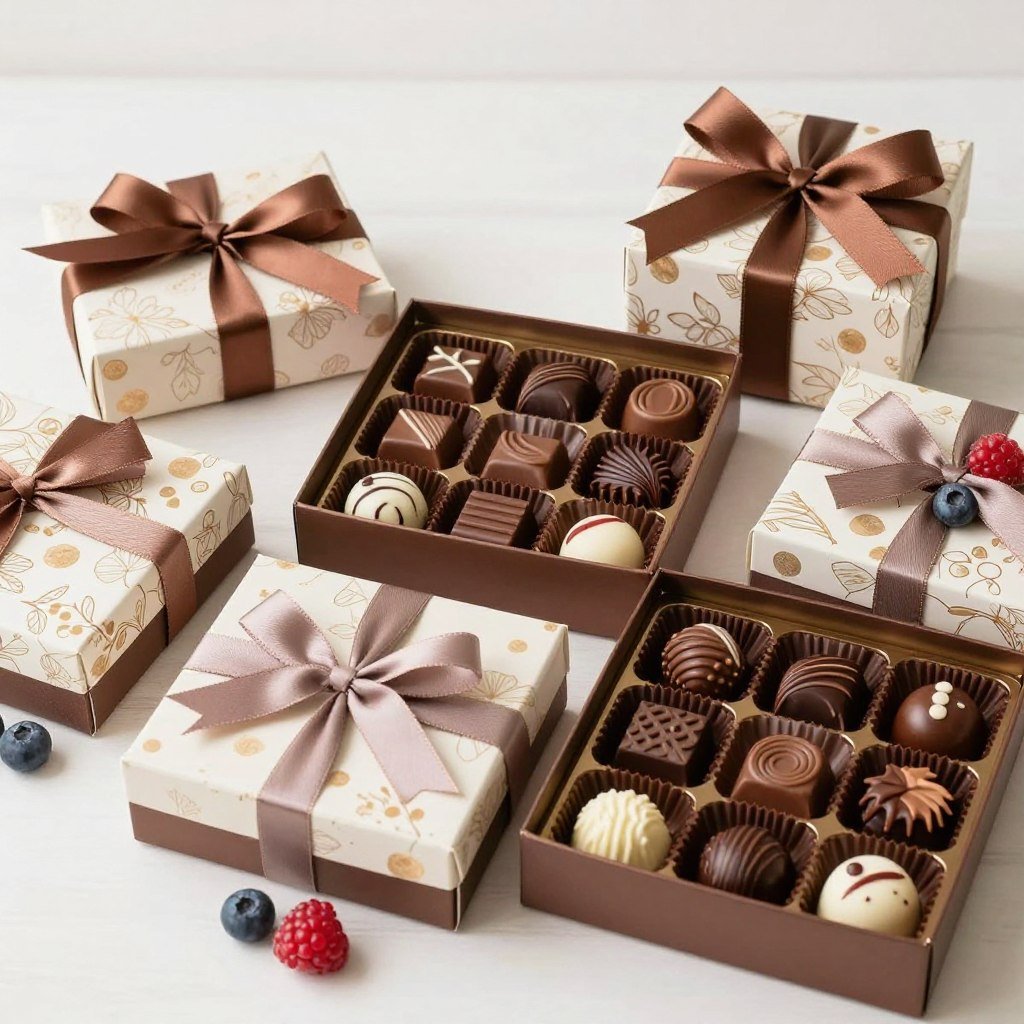 Gourmet chocolate collections as baby shower prizes