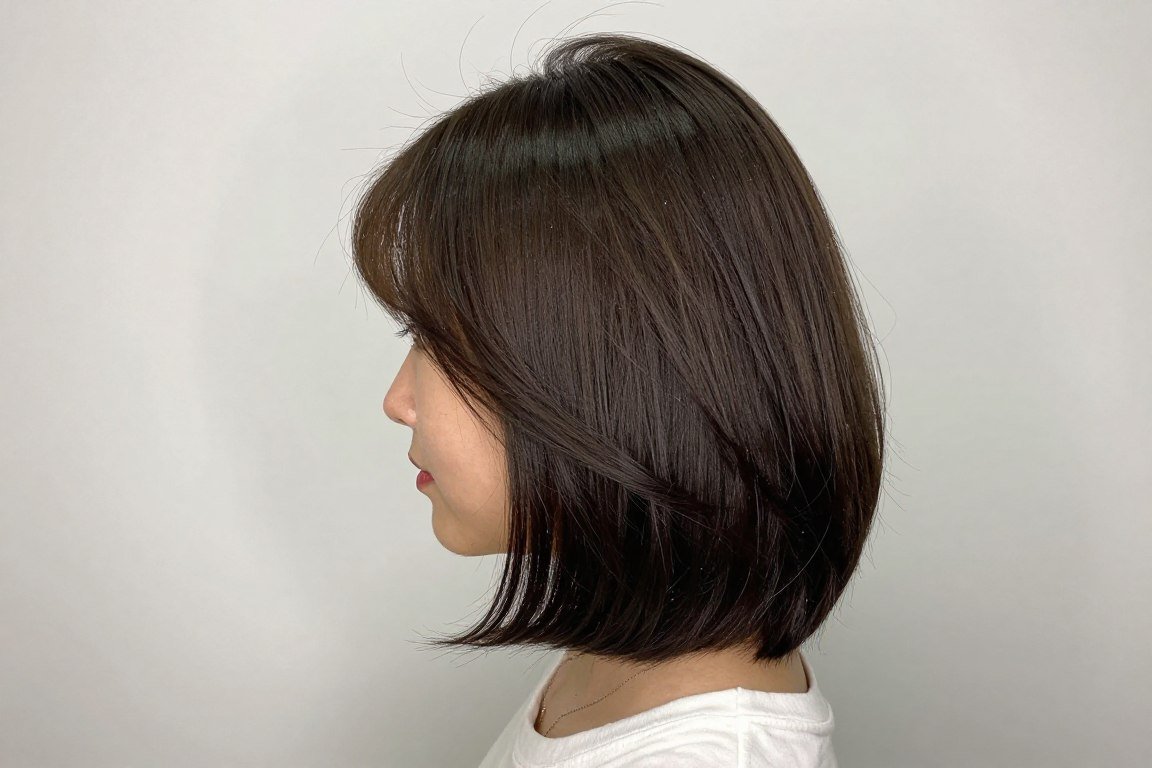Graduated bob showing smooth movement for thin hair