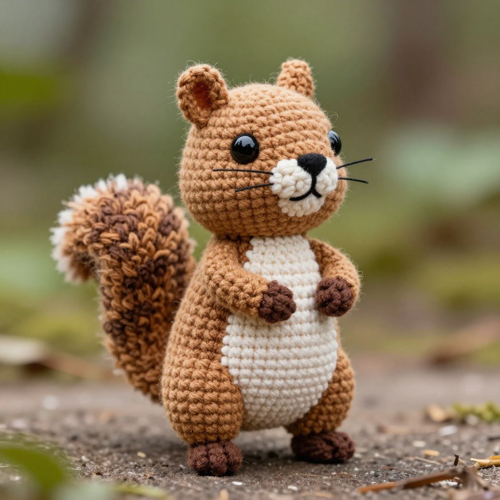 Ground squirrel crochet amigurumi in standing pose