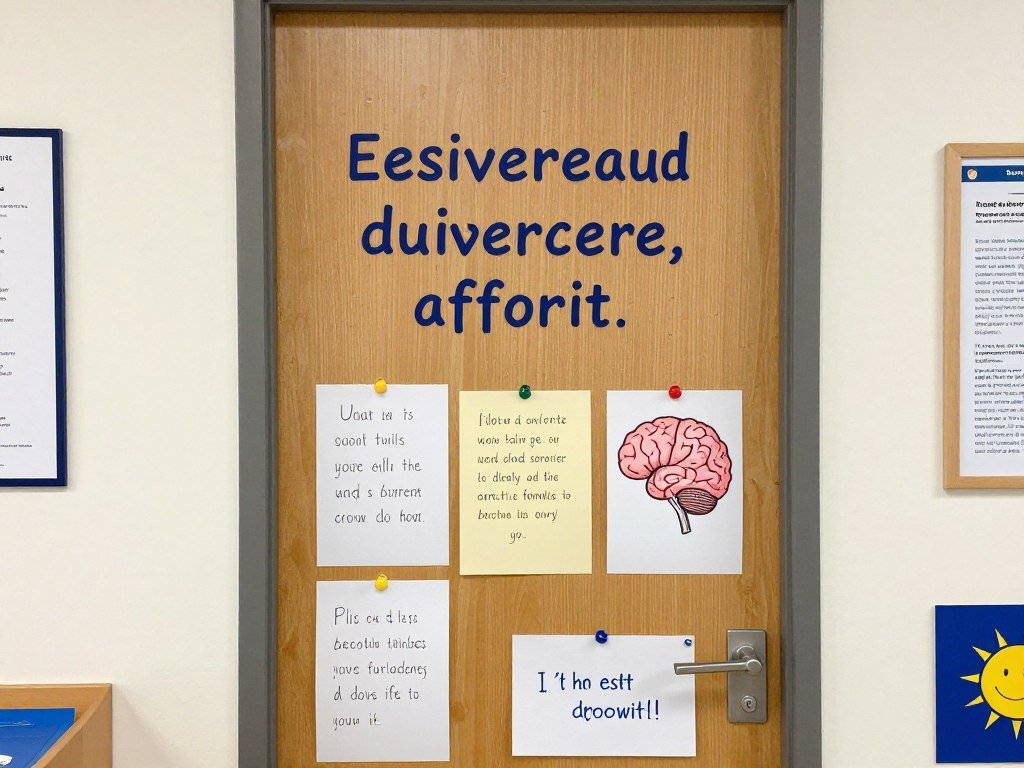 Growth mindset motivational classroom door with inspirational messages