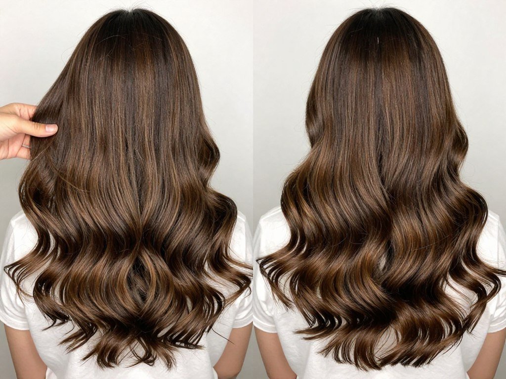 Hair extensions blending with natural hair