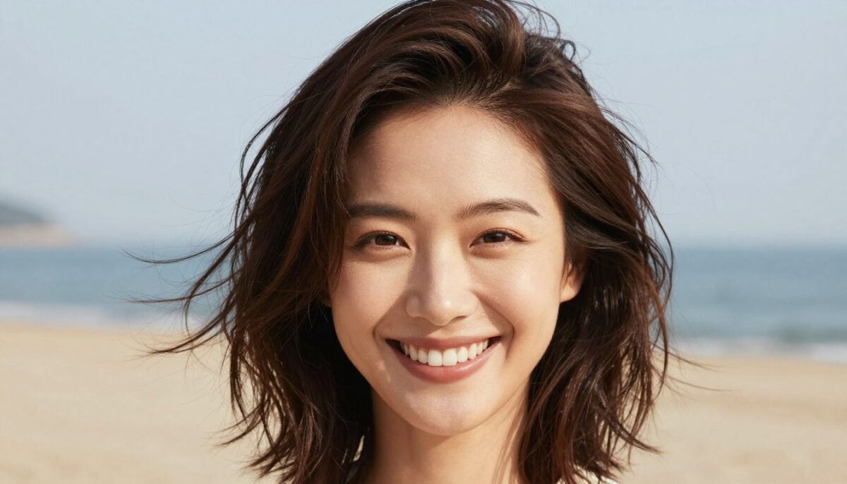 Happy woman with fresh summer haircut