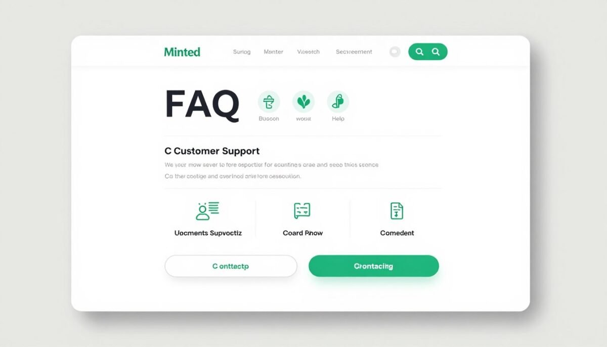 Help and support page on Minted website