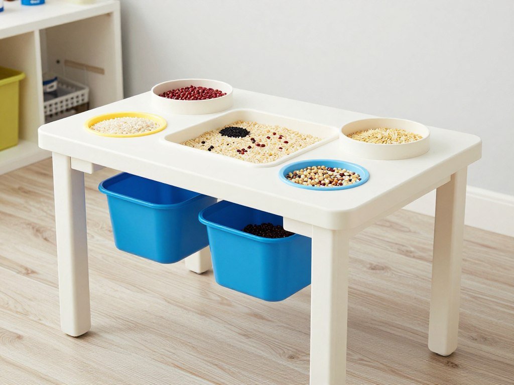 IKEA FLISAT sensory table with TROFAST bins