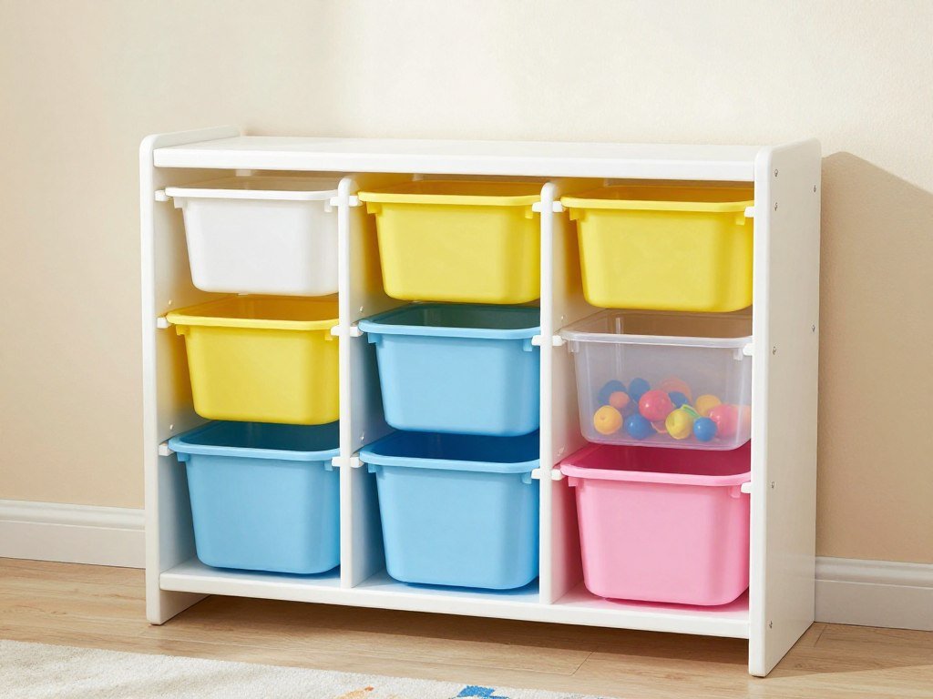 IKEA TROFAST storage wall with colorful bins for kids room