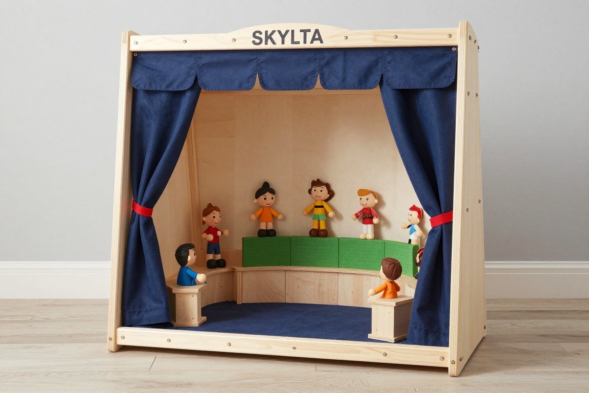 IKEA easel converted to puppet theater