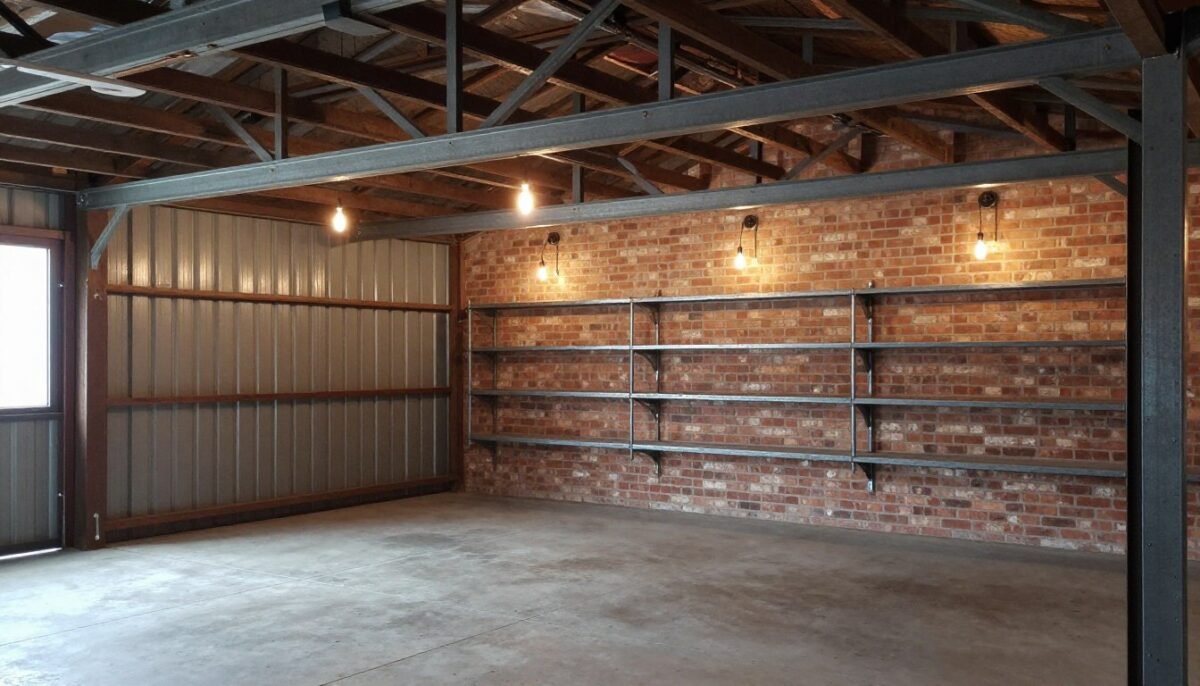 Industrial loft design in 16x40 shed house interior