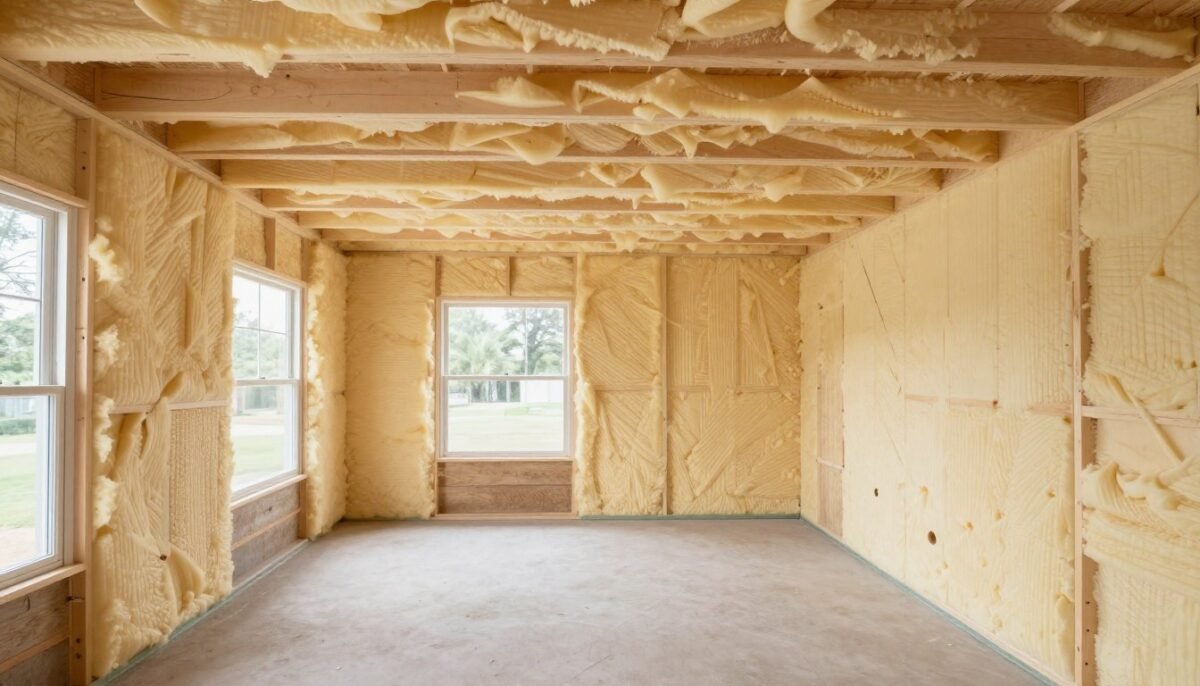 Insulation in shed house construction