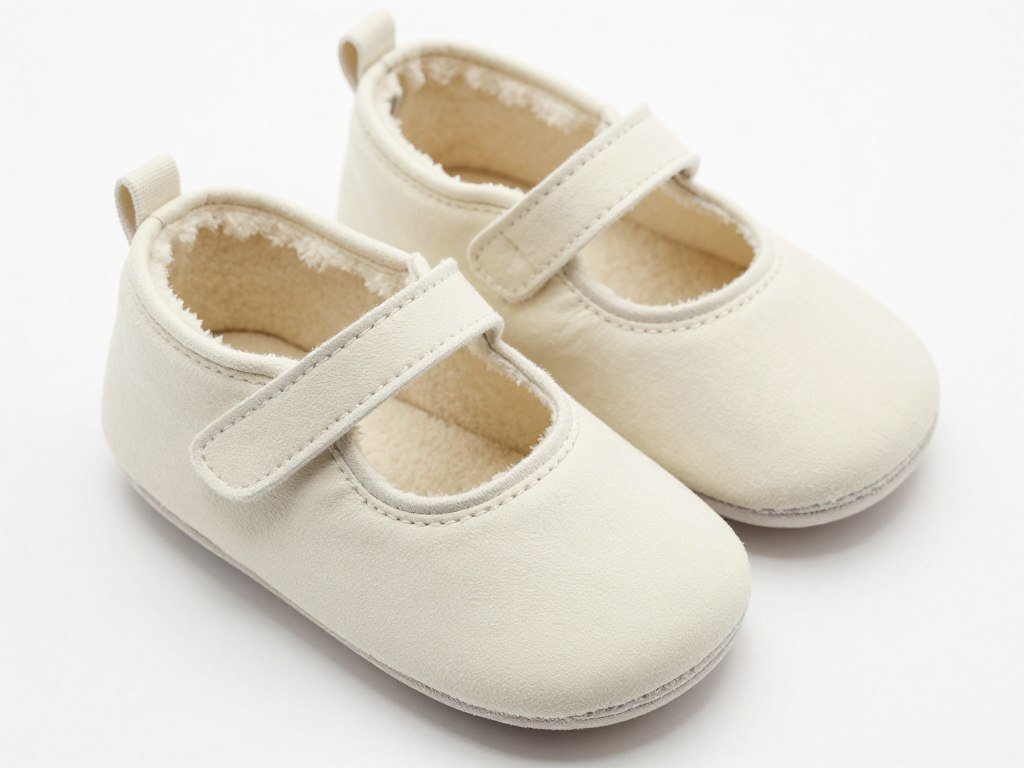 Interior view of baby mary jane shoe showing soft lining