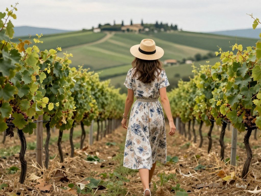 Italian countryside fashion styling Tuscany