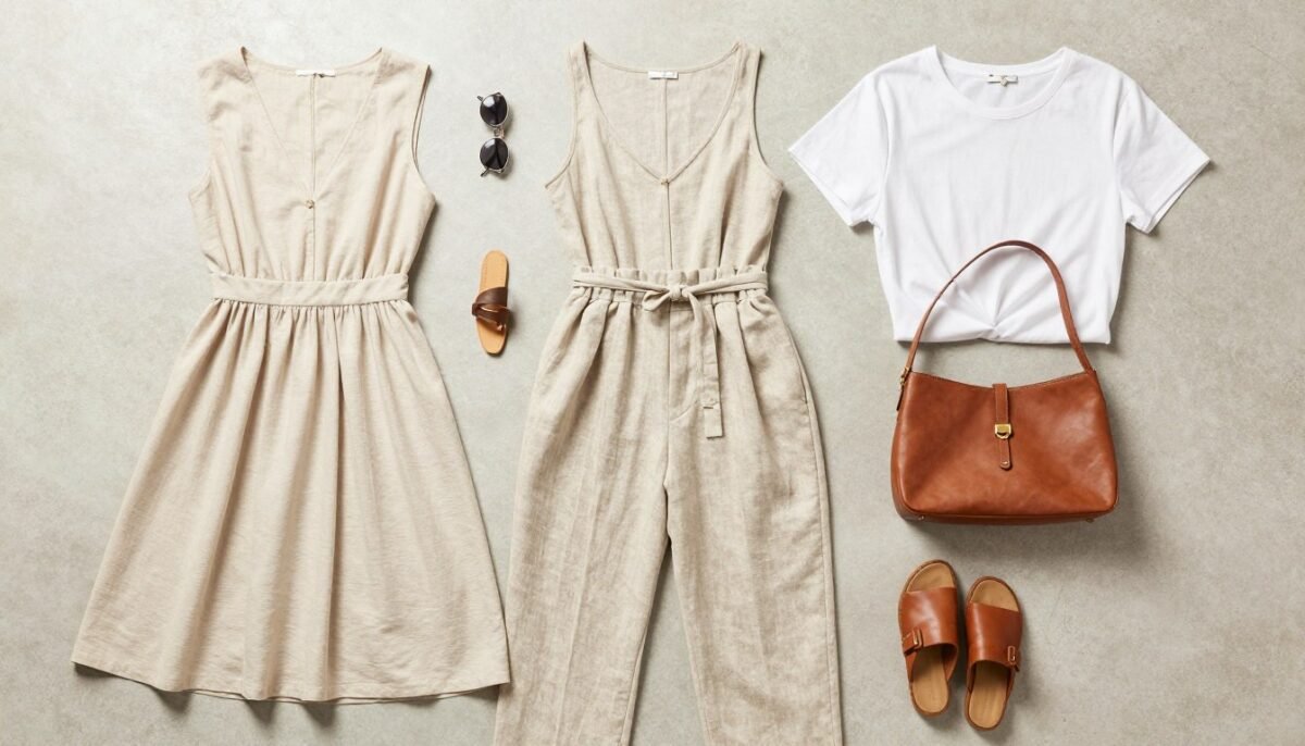 Italian summer capsule wardrobe essentials laid out