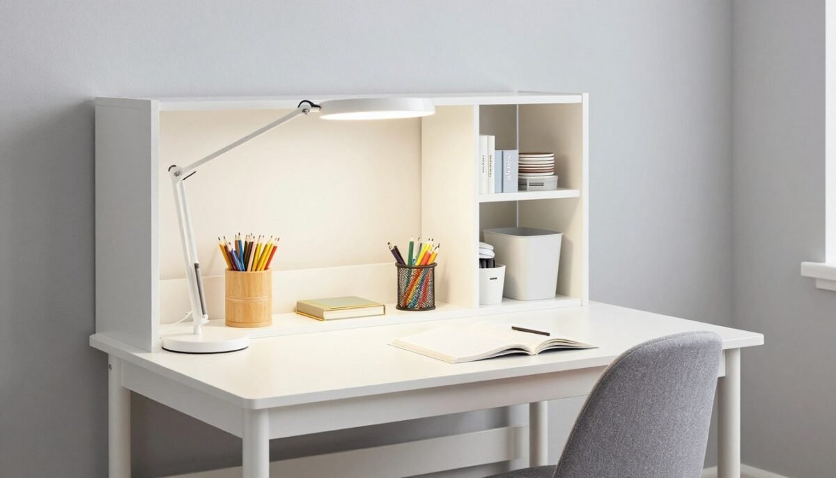 Kids homework station with IKEA MICKE desk