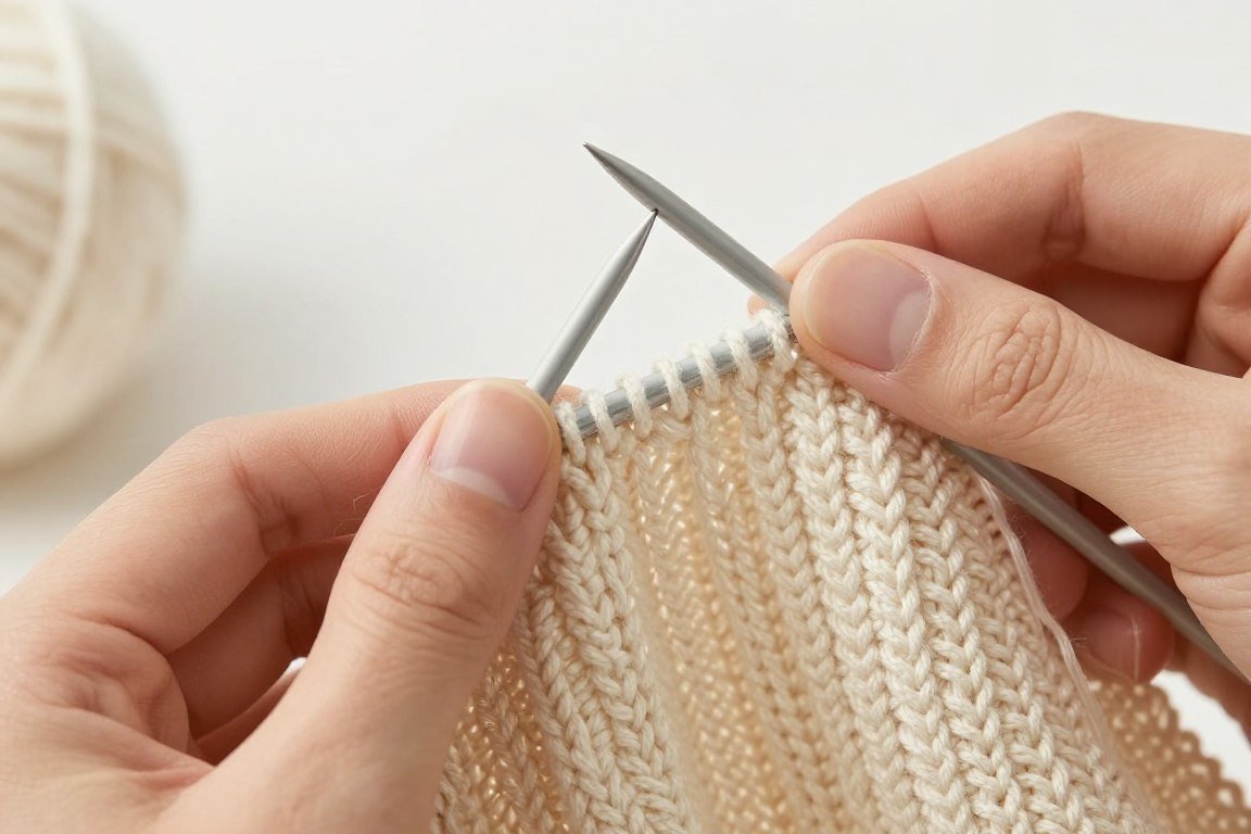 Knitting ribbing for baby sweater neckline