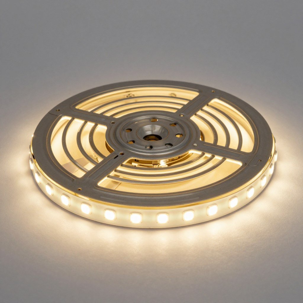 LED strip lighting for under-shelf installation