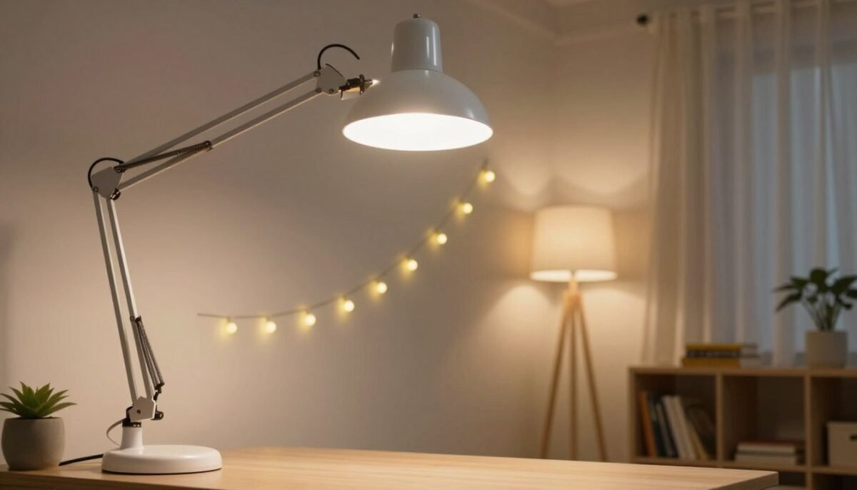 Layered lighting in kids playroom with IKEA fixtures