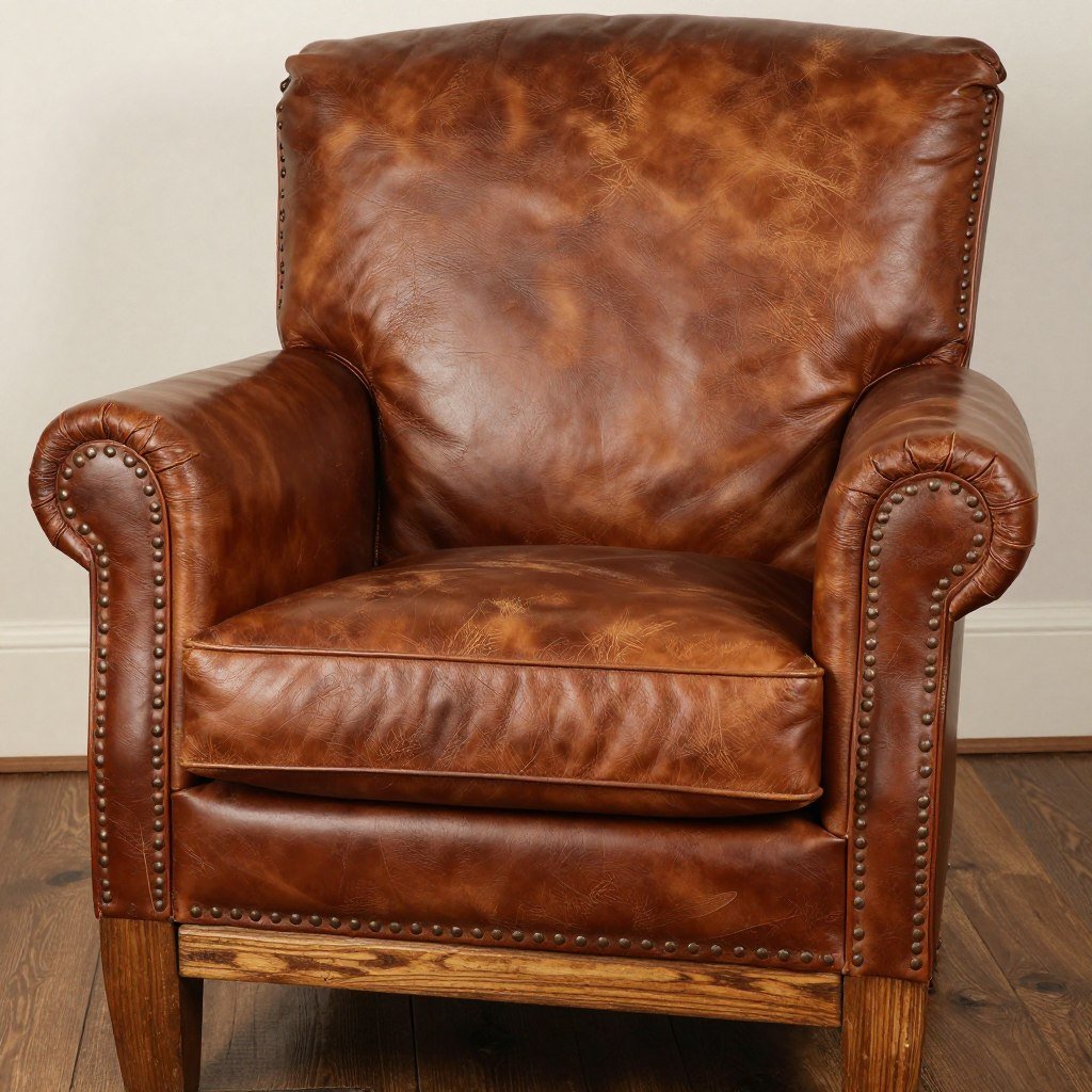 Leather chair in Mexican home decor style