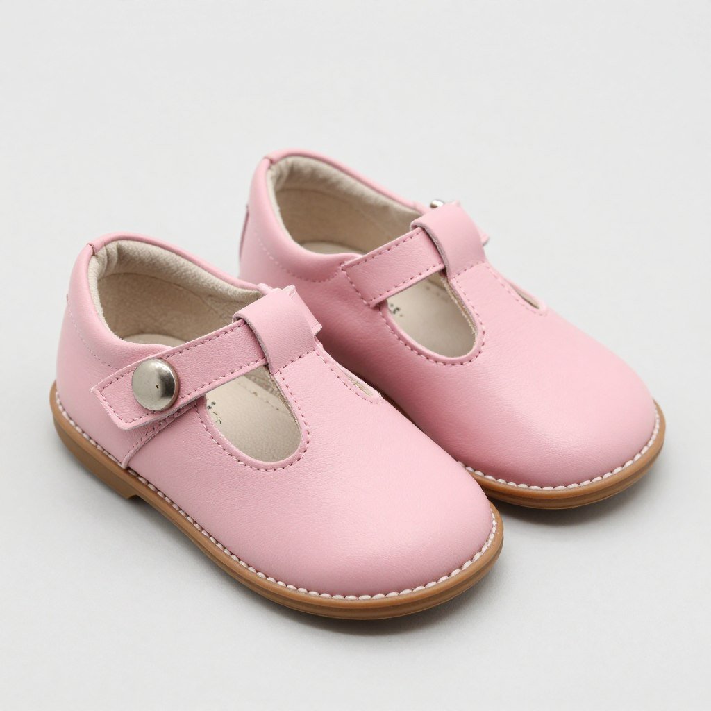 Leather mary jane baby shoes handmade from pattern