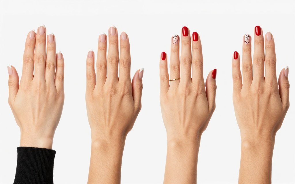 Lifestyle comparison showing appropriate French tip designs for different activities