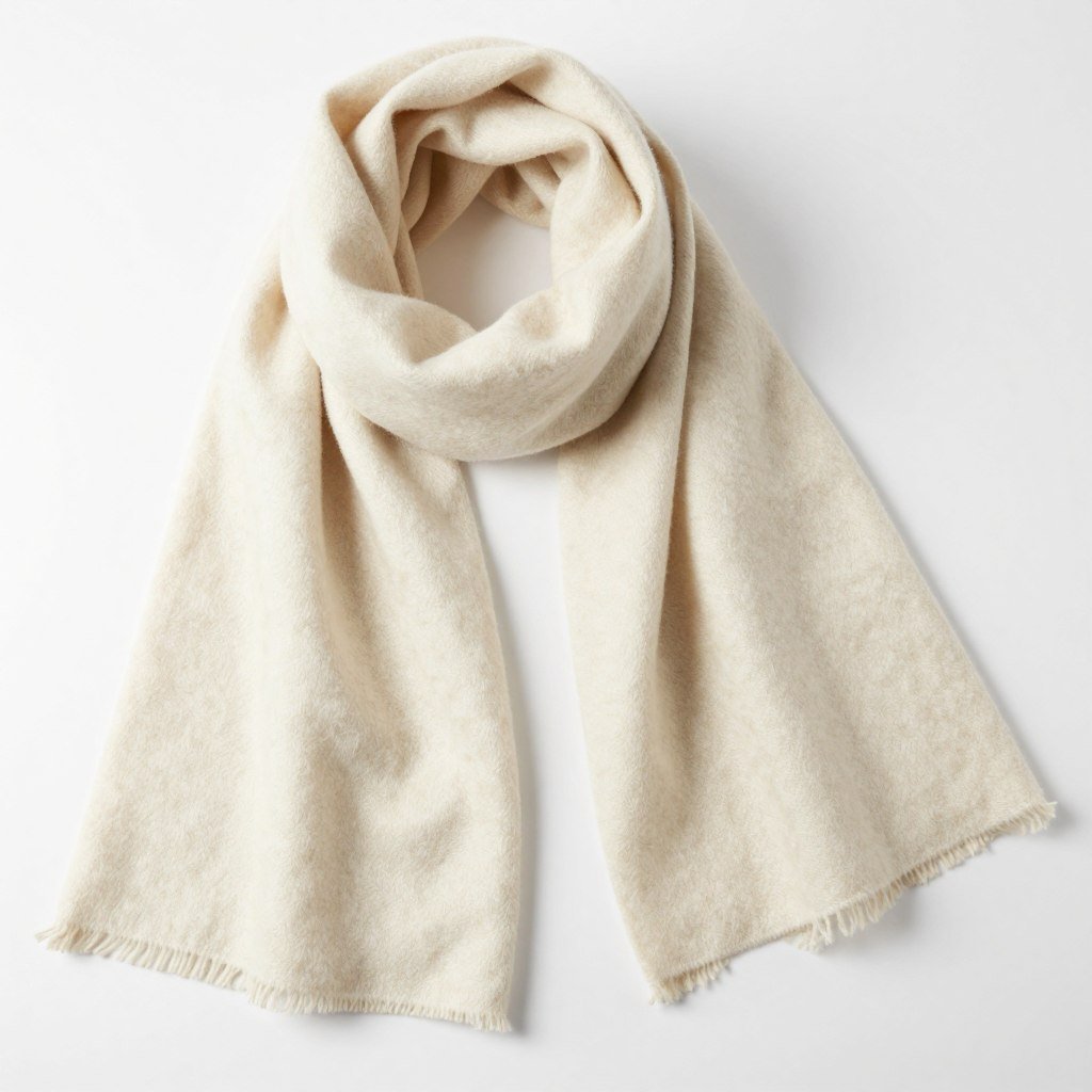 Lightweight wool blend scarf in neutral color