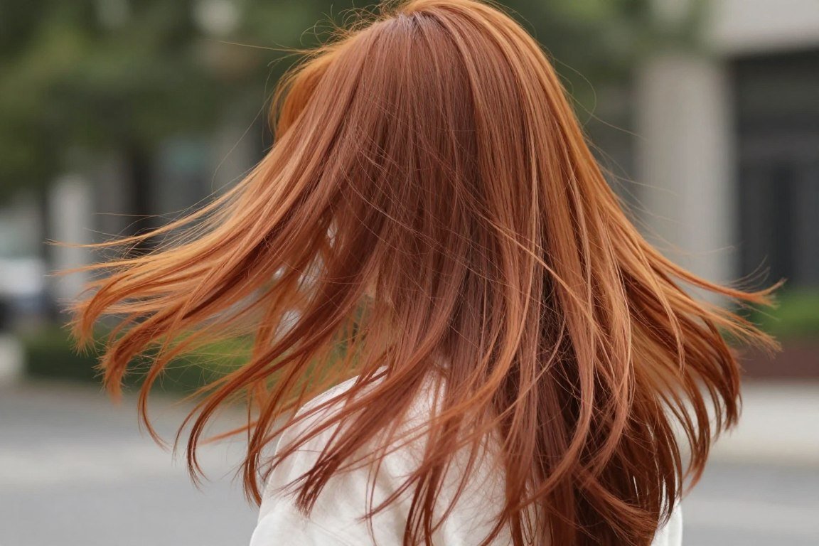 Long layered haircut with flowing movement