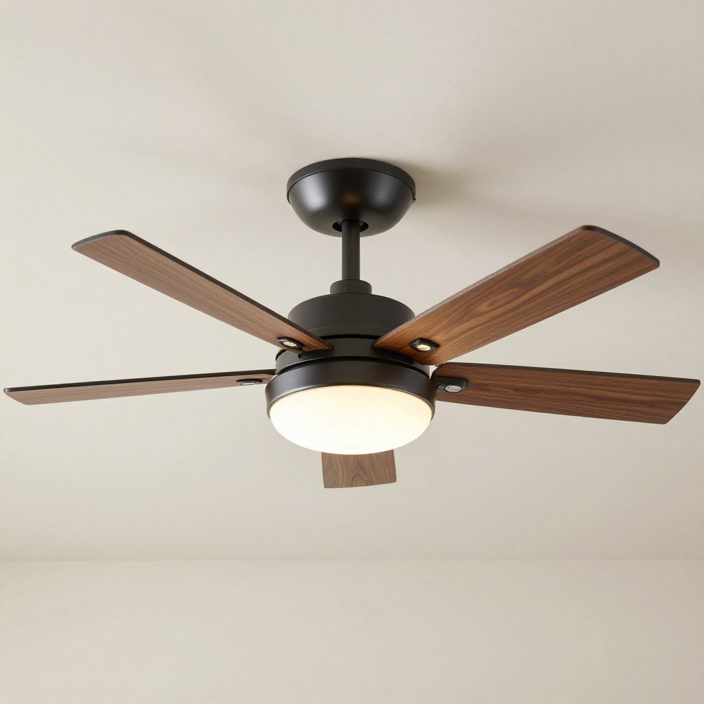 Low profile ceiling fan with integrated light fixture