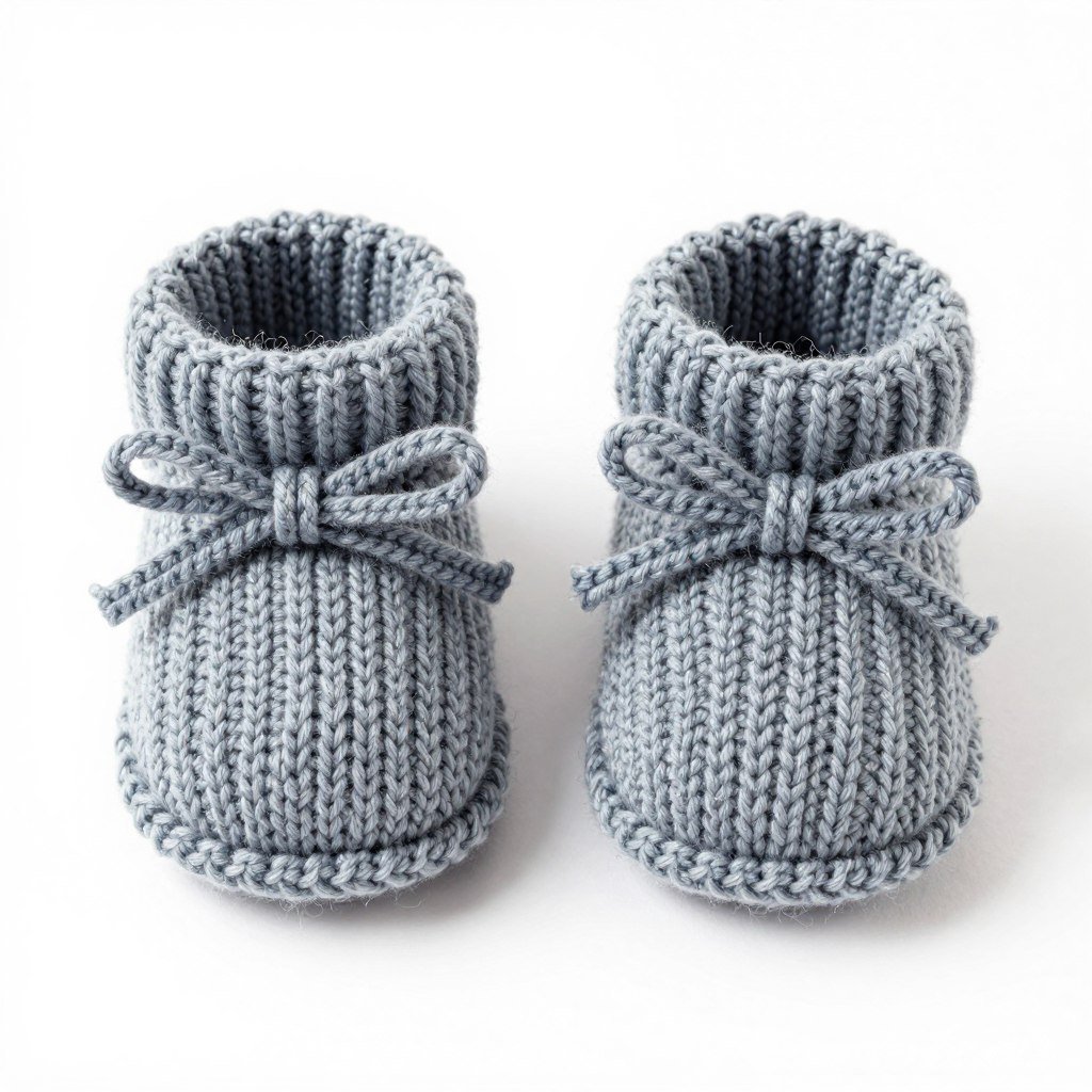 Matching baby booties to coordinate with sweater