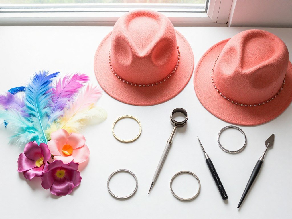 Materials and supplies for intermediate derby hat making projects