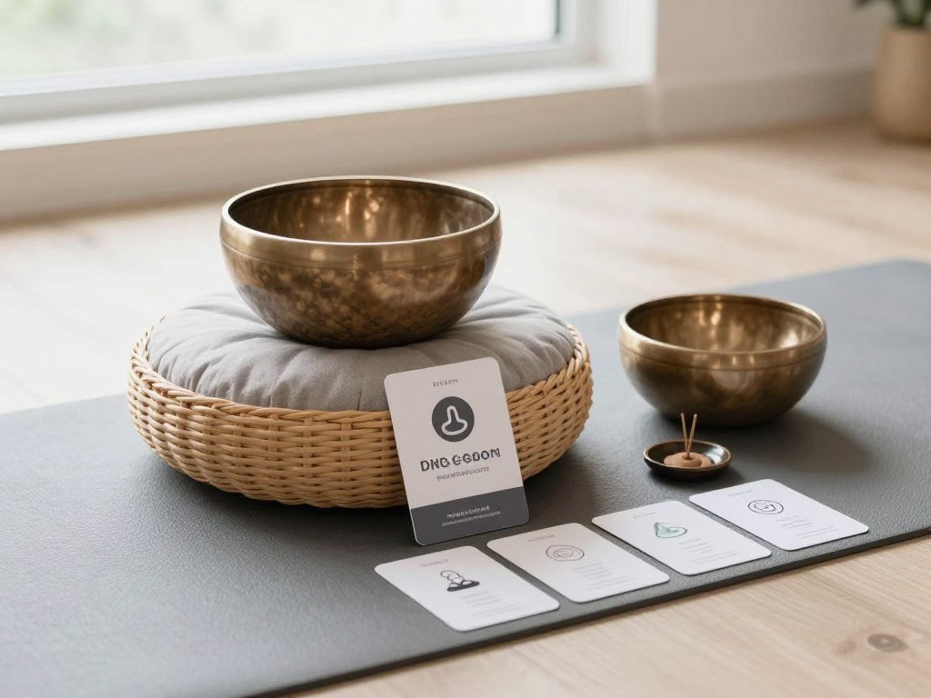 Meditation gift basket with mindfulness tools