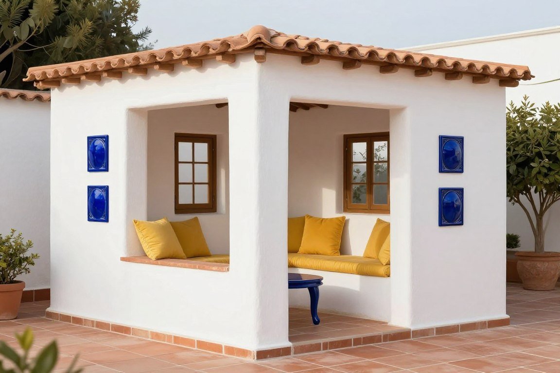 Mediterranean colors in shed house