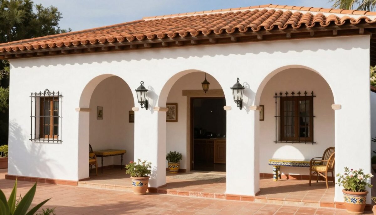 Mediterranean interior design in 16x40 shed house