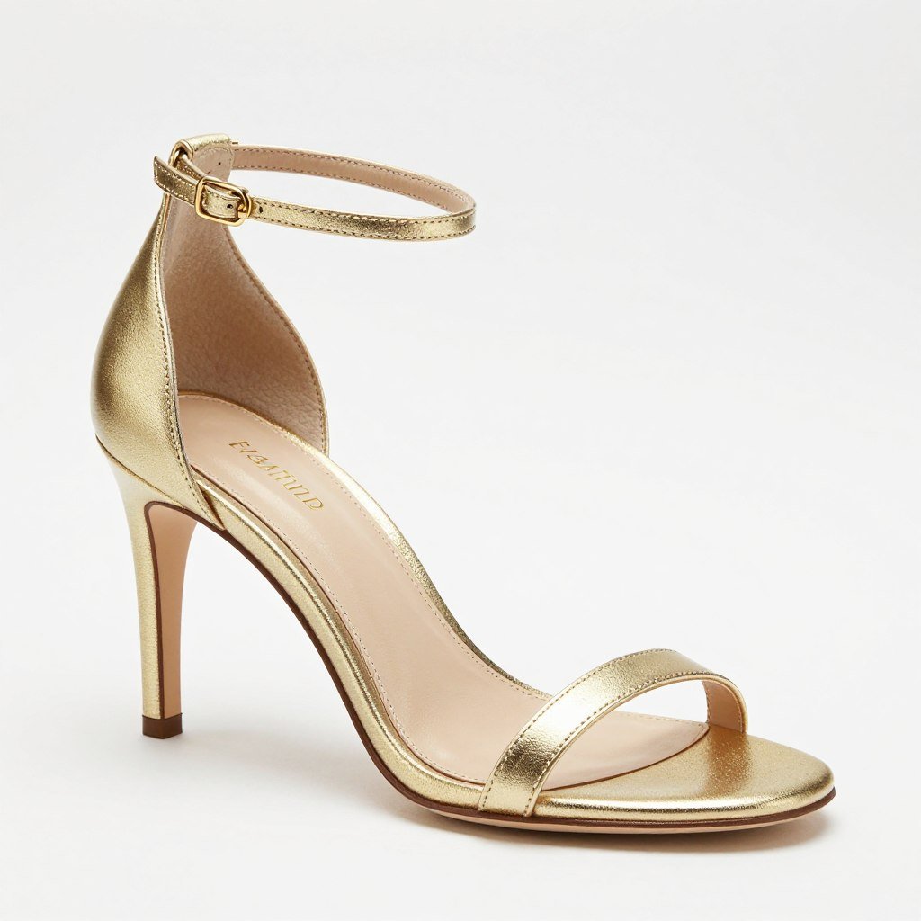 Metallic gold heeled sandals for special occasions