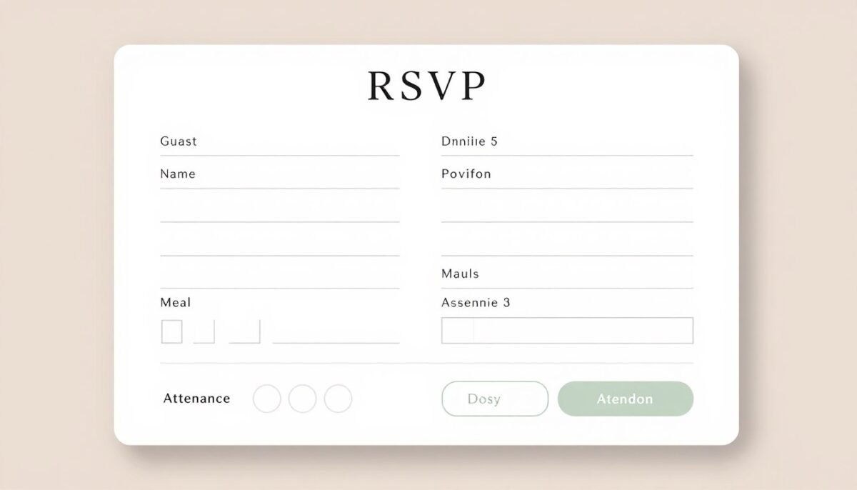 Minted RSVP form interface on wedding website