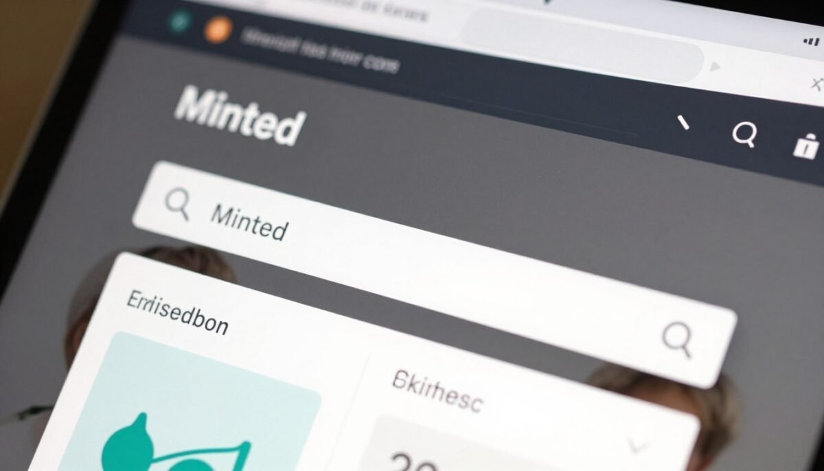 Minted website search bar with couple names entered