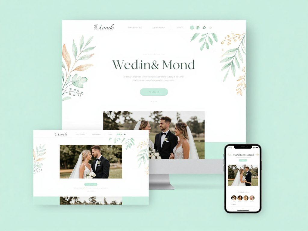 Minted wedding website homepage showing elegant design templates