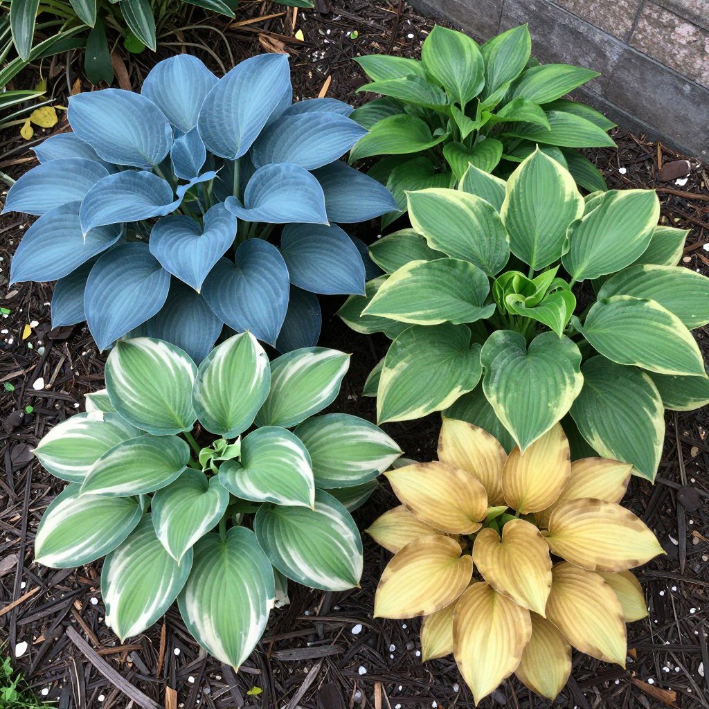 Mixed hosta varieties