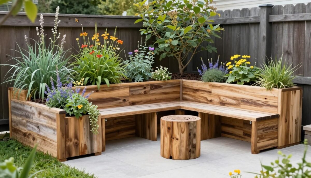 Modern 2026 garden showcasing sustainable materials and pollinator-friendly design trends