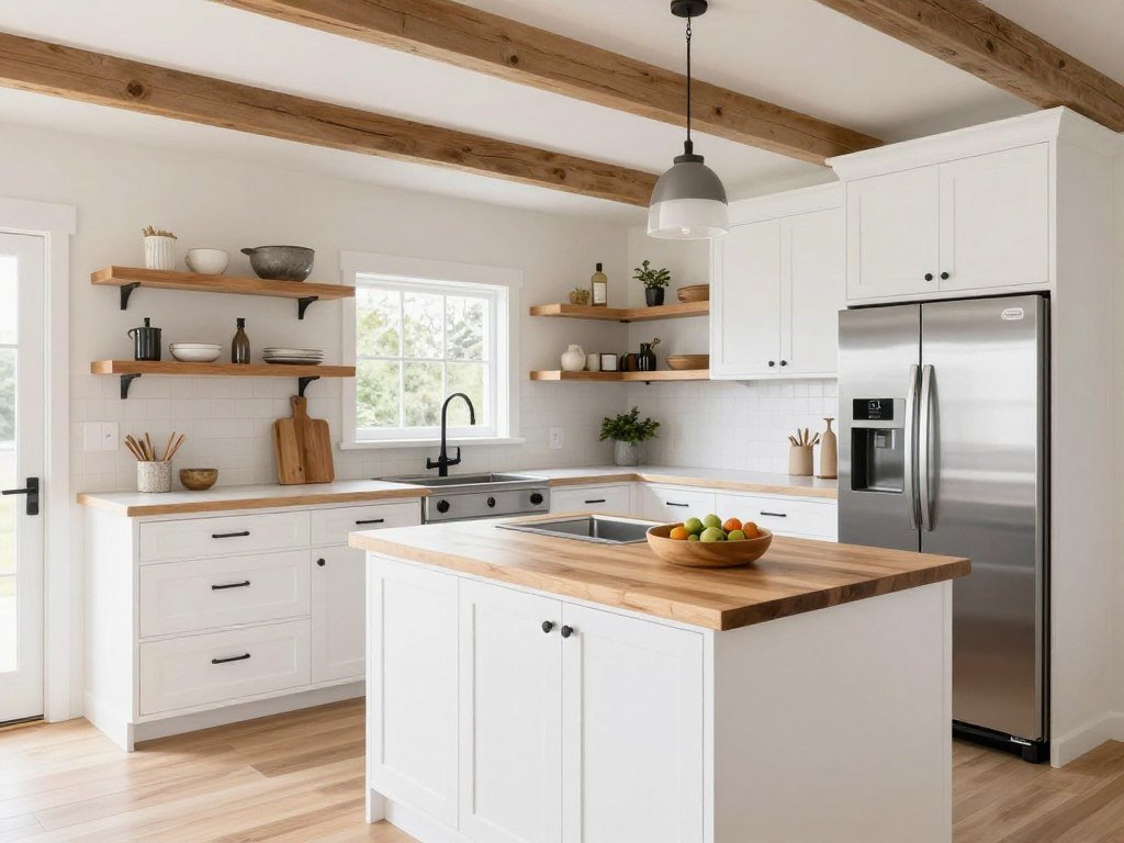 Modern farmhouse kitchen in tiny home