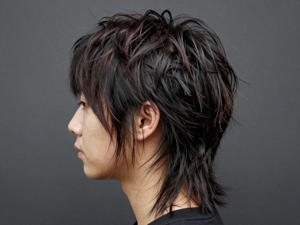 Modern mullet with shaggy layers, edgy witchy haircut