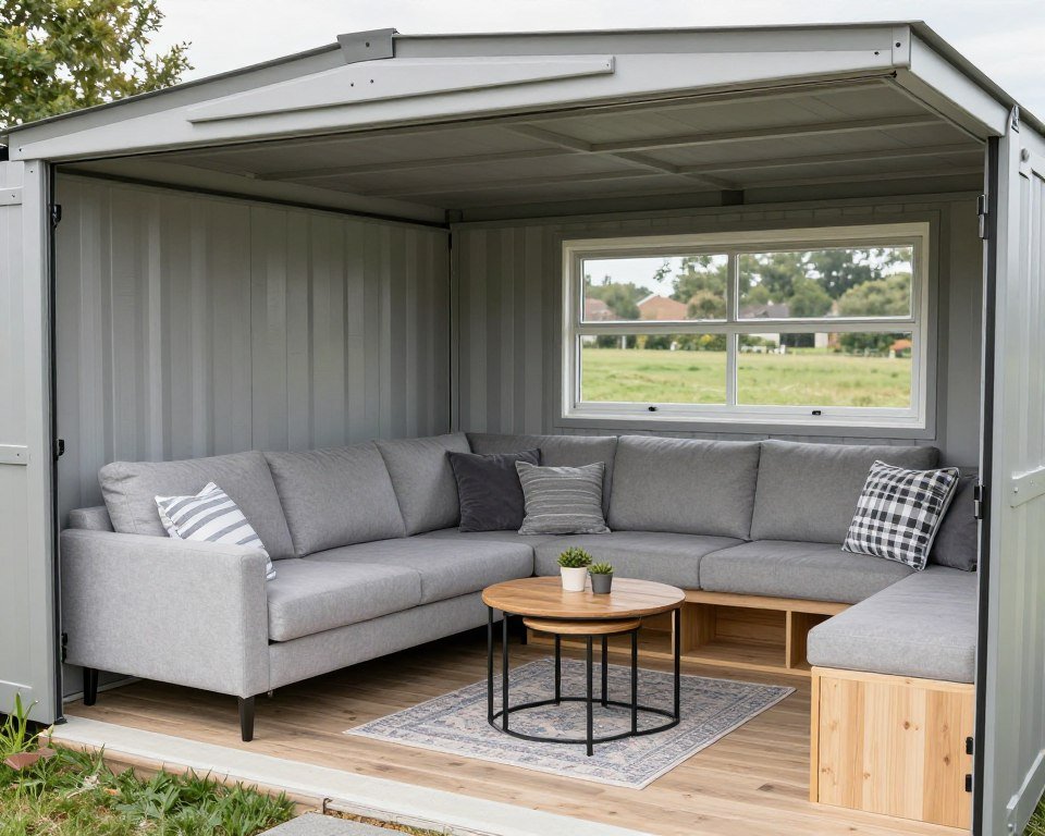 Multi-functional furniture in modern tiny home